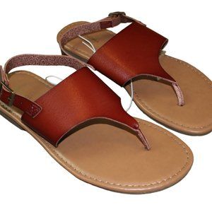 Sonoma Corinne Brown Thong Ankle Strap Sandals Kohls Womens Shoes Size 8 NWT